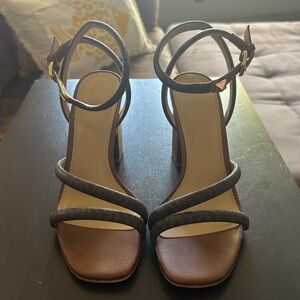 Michael Kors, strap heels, brown, size 7